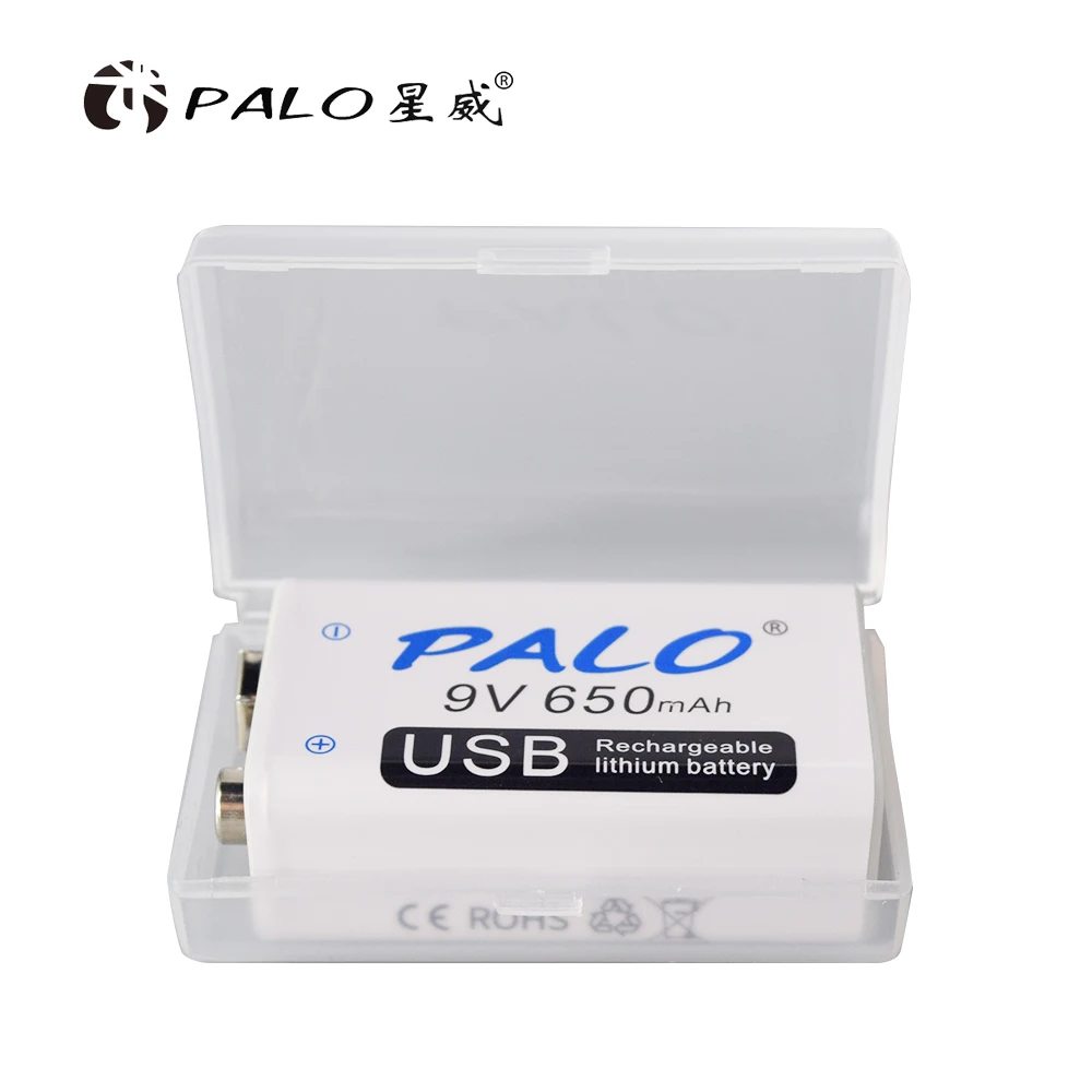 PALO 9V USB 6F22 baterija Li-ion baterija 650mAh Baterija za Polnjenje za RC Helikopter Model Mikrofon Kitara EQ Dima Alarm Multimeter