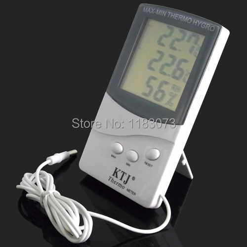 Pametni Gospodinjski Digitalni LCD Notranji Zunanji Termometer, Higrometer MAX-MIN TERMO HYGRO Metrov Z 1,5 M Kabel Senzorja ping