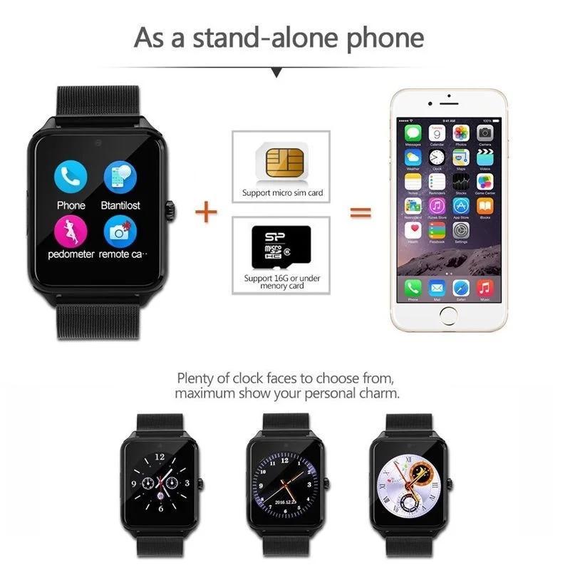 Pametno Gledati Z60 Moški Ženske Bluetooth Jekla, Trak za Zapestje Smartwatch Podporo SIM/TF Kartice Pazi Za Apple, Android Telefon Moški Reloj