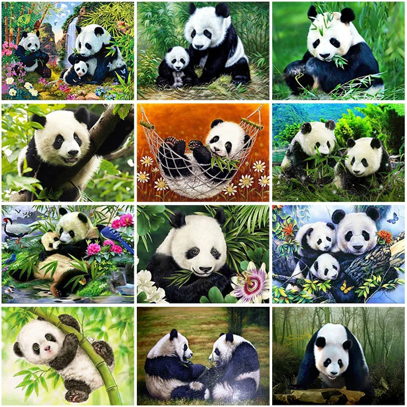 Panda DIY 5D Diamond Slikarstvo Navzkrižno Šiv Celoten Krog Smolo Mozaik Živali Diamond Vezenje Okrasnih Umetnosti Ročno Darilo
