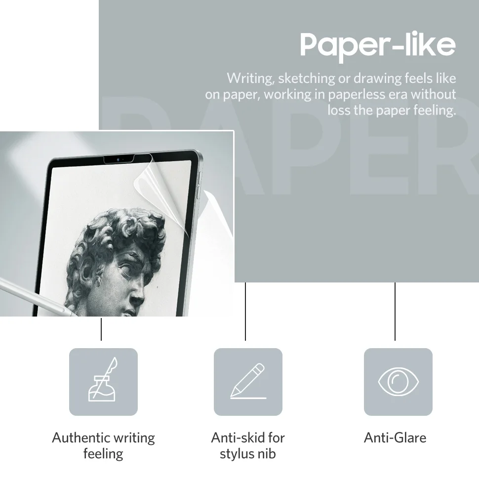 Papir Kot Zaščitnik Zaslon Film Mat PET Anti Glare Slikarstvo Za Apple iPad Pro 11 inch Obraz ID