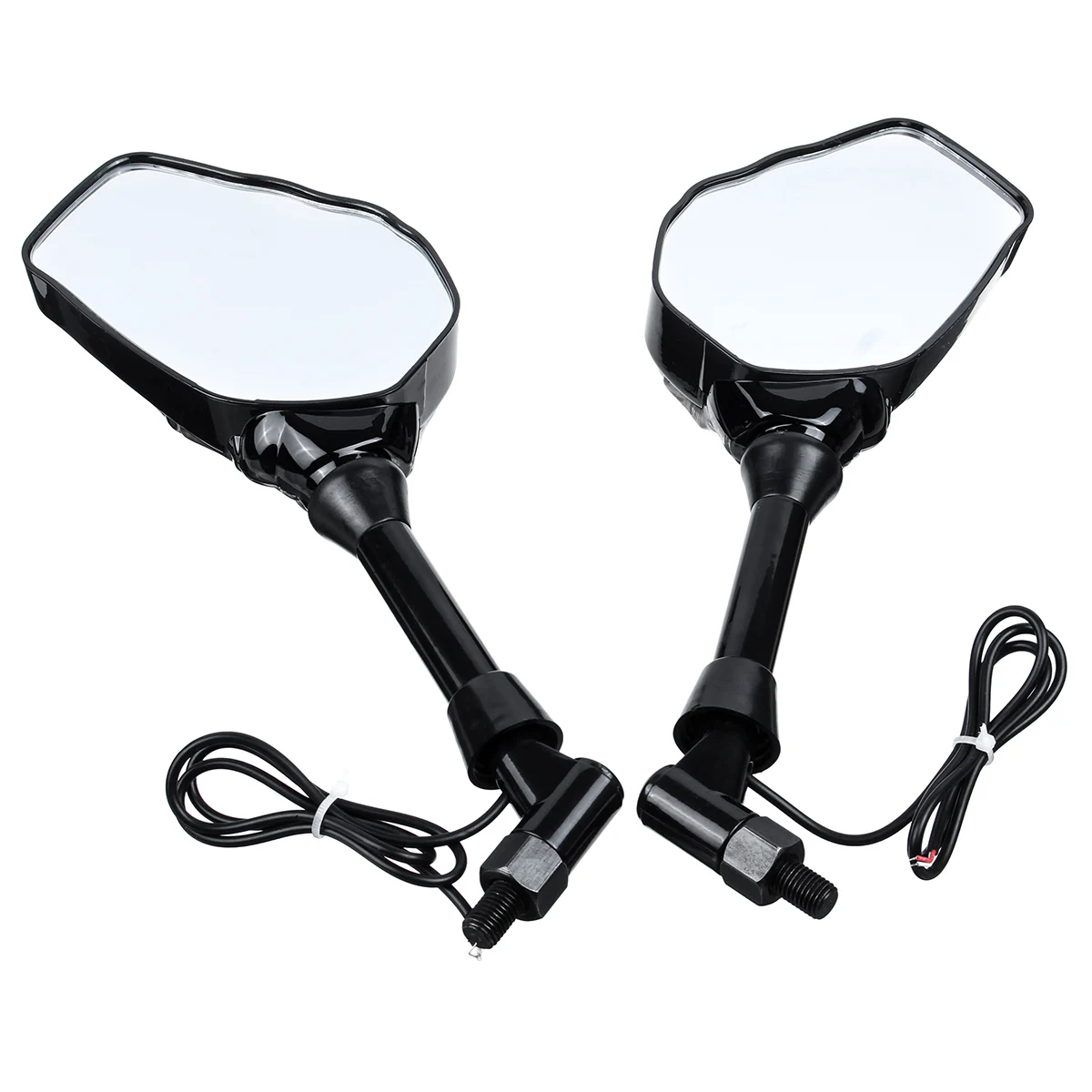 Par Motocikel Ogledalo Kosti Lobanje Strani Nevihte Strani Ogledal LED Vključite Opozorilne Luči 8 mm 10 mm Univerzalni