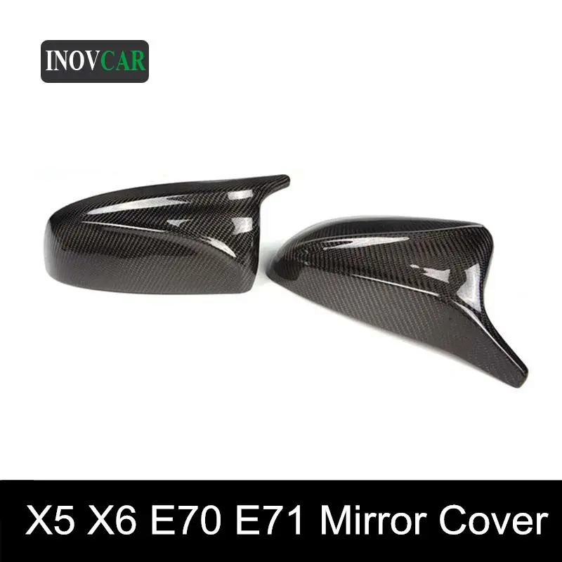 Par Novih Pravi ABS Sijajni Črni Avto Rearview Mirror Pokrov Ohišja Za X5 E70/ X6 E71 2007-2013 iz Ogljikovih Vlaken Strani Ogledalo Pokrov