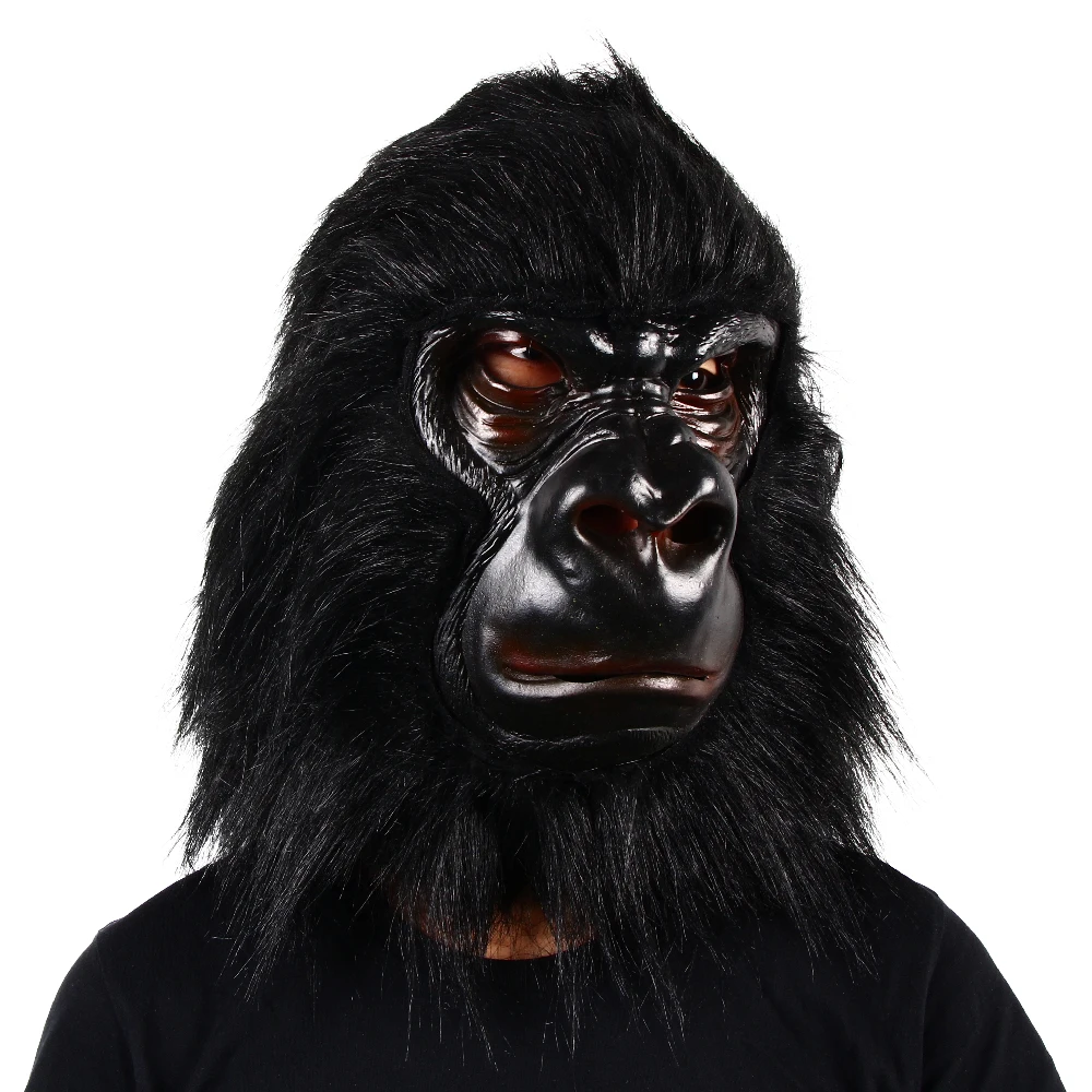 Patygr Gorilla Ape Maska Črna Žival Odraslih Mens Modno Obleko Pribor Halloween NOVA