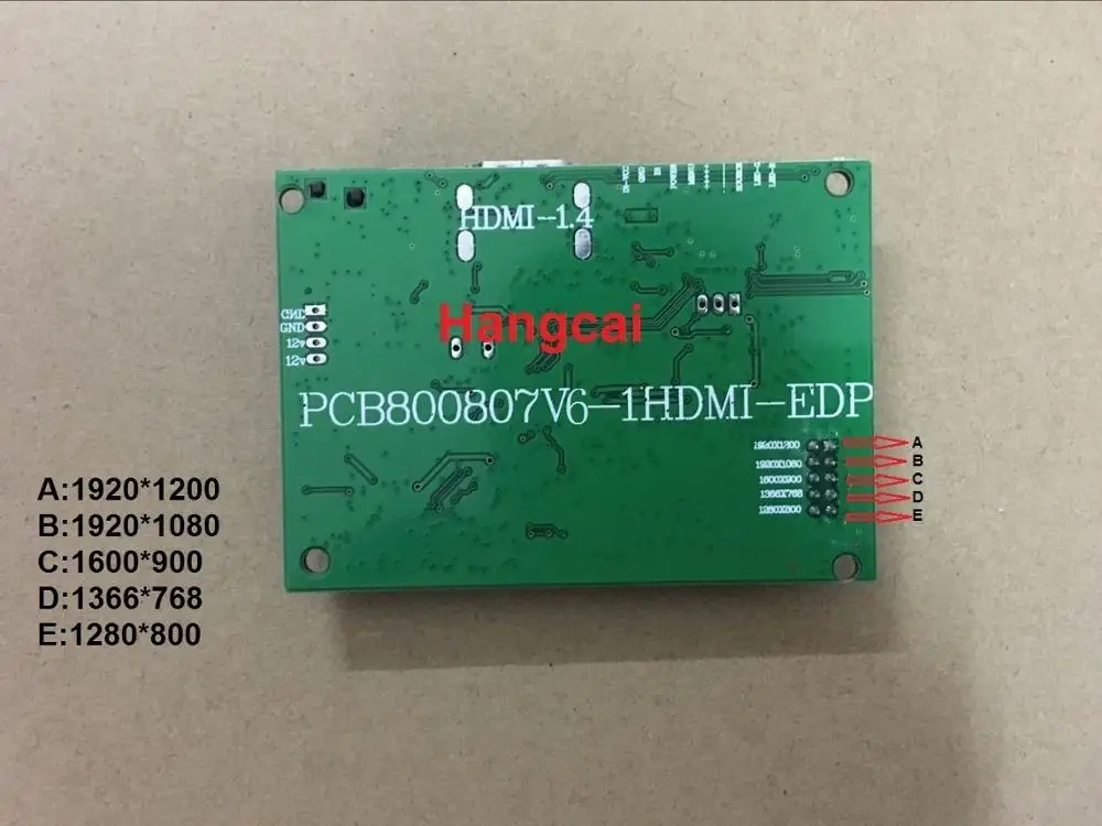 PCB-800807V6-1HDMI-EDP 30PIN LCD gonilnik odbor za ločljivost zaslona 1920*1200 1920*1080 1600*900 1366*768 1280*800