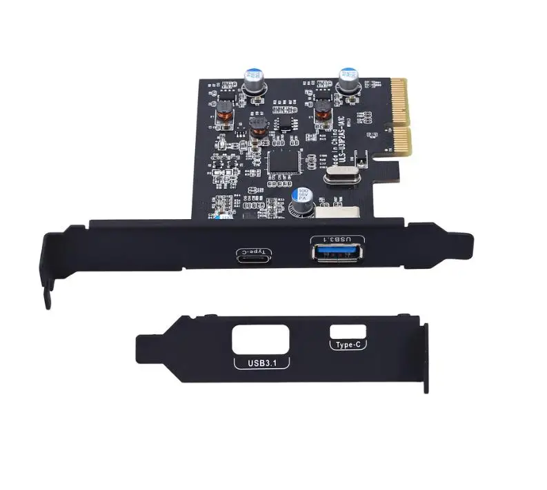 PCI-E, da USB3.1 Tip-c dual-port širitev kartica pcie 4x usb 3.1 Vrsta-adapter pci express usb3.0 hub Asm1142 chipset