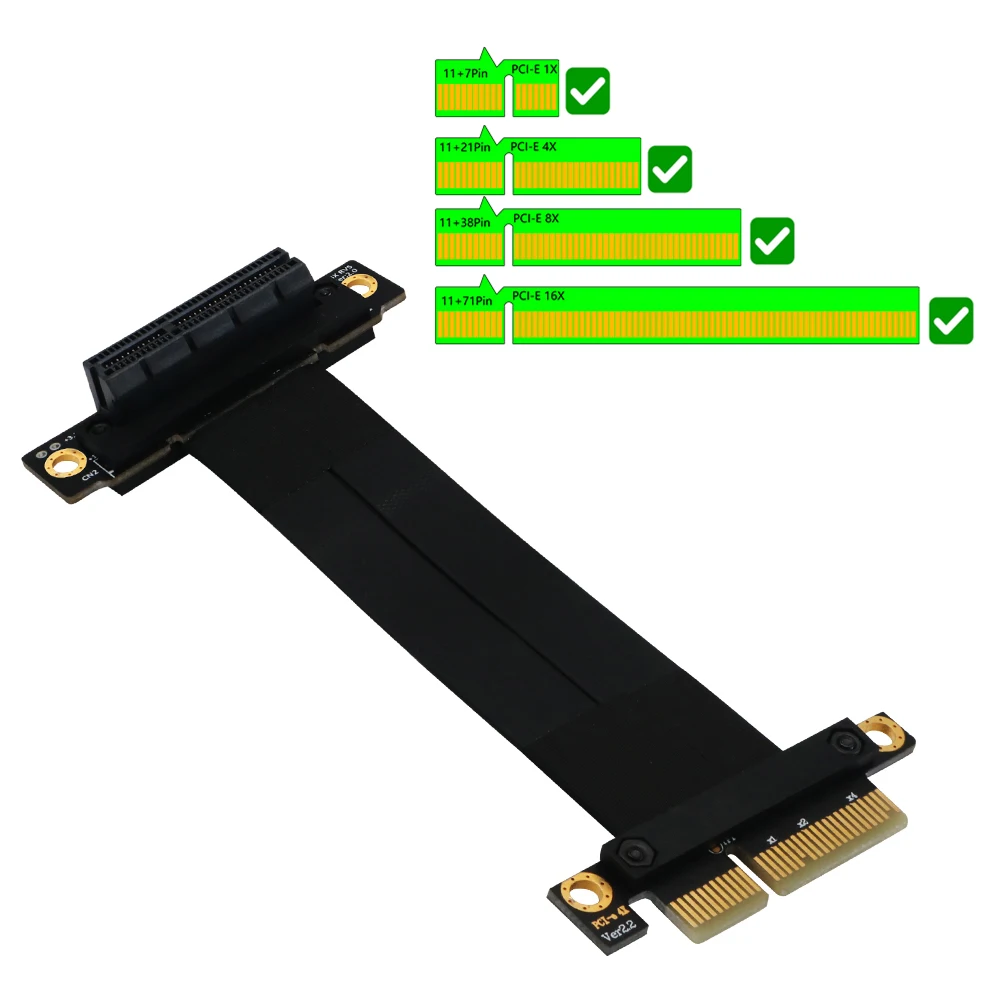 PCIE X8 Biti Kabel PCI Express Podaljšek Desno pod Kotom PCI-E Riser Card 8Gbps PCI Express Kartico Riser Trak, Raztezna