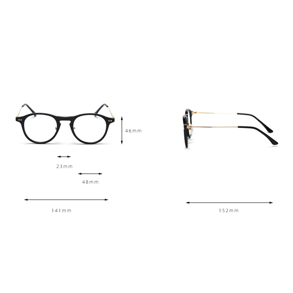 Peekaboo blue filter očala ženske retro pregleden računalnik očala moških pol kovinski TR90 korejskem slogu visoke kakovosti