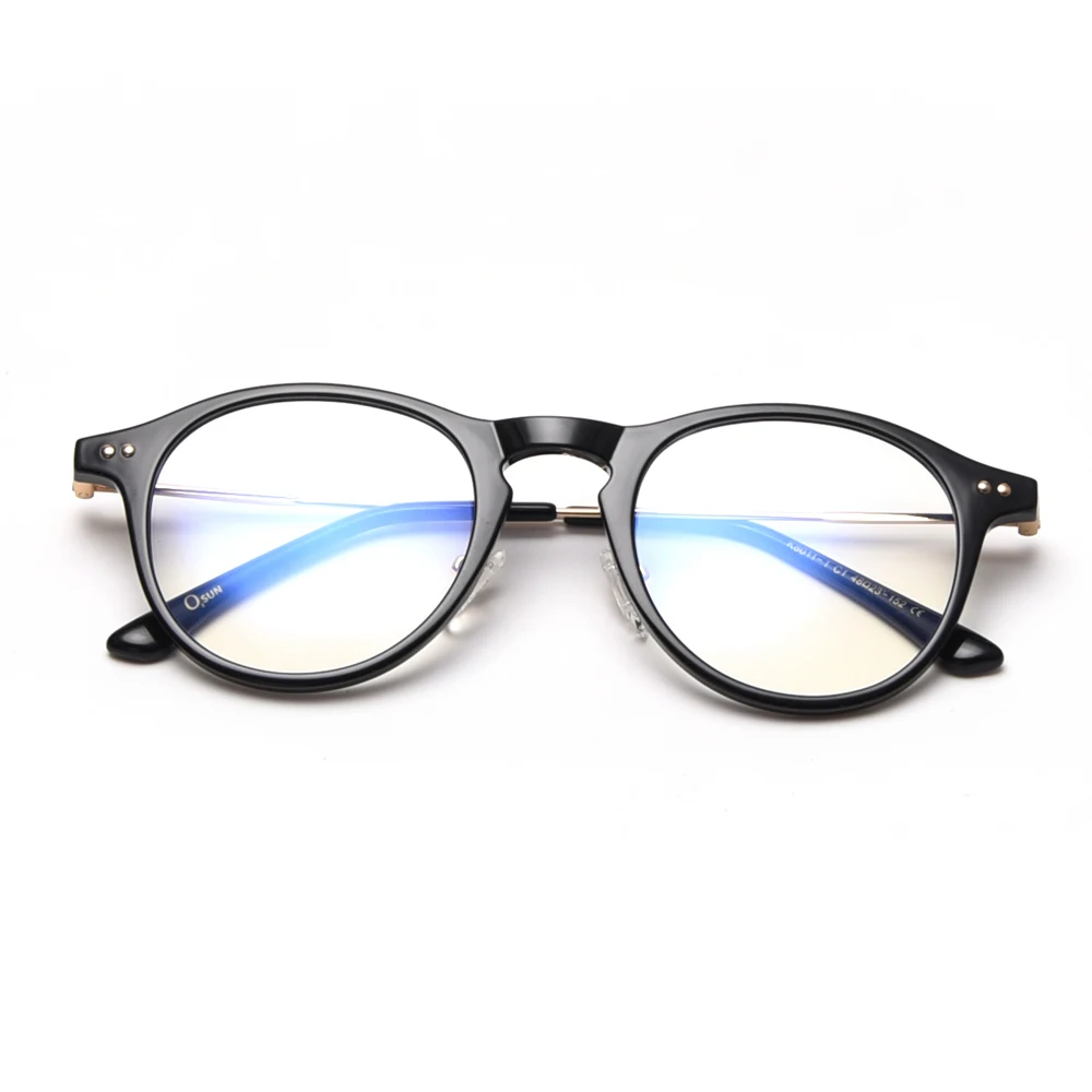 Peekaboo blue filter očala ženske retro pregleden računalnik očala moških pol kovinski TR90 korejskem slogu visoke kakovosti