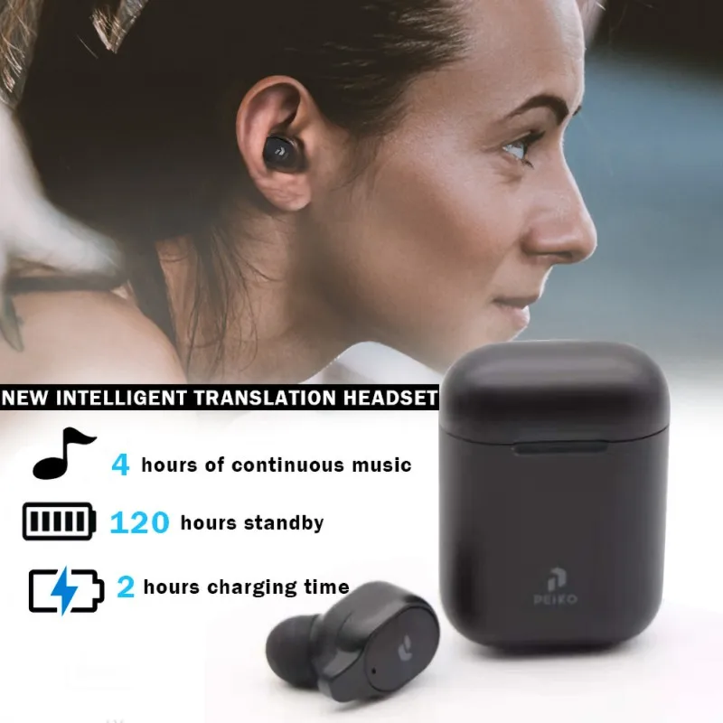 Peiko S Prevajalec Slušalke 33 Jezikih Takoj Prevesti Brezžično Smart Glas Prevajalec Bluetooth Slušalke Prevajalcev Nova
