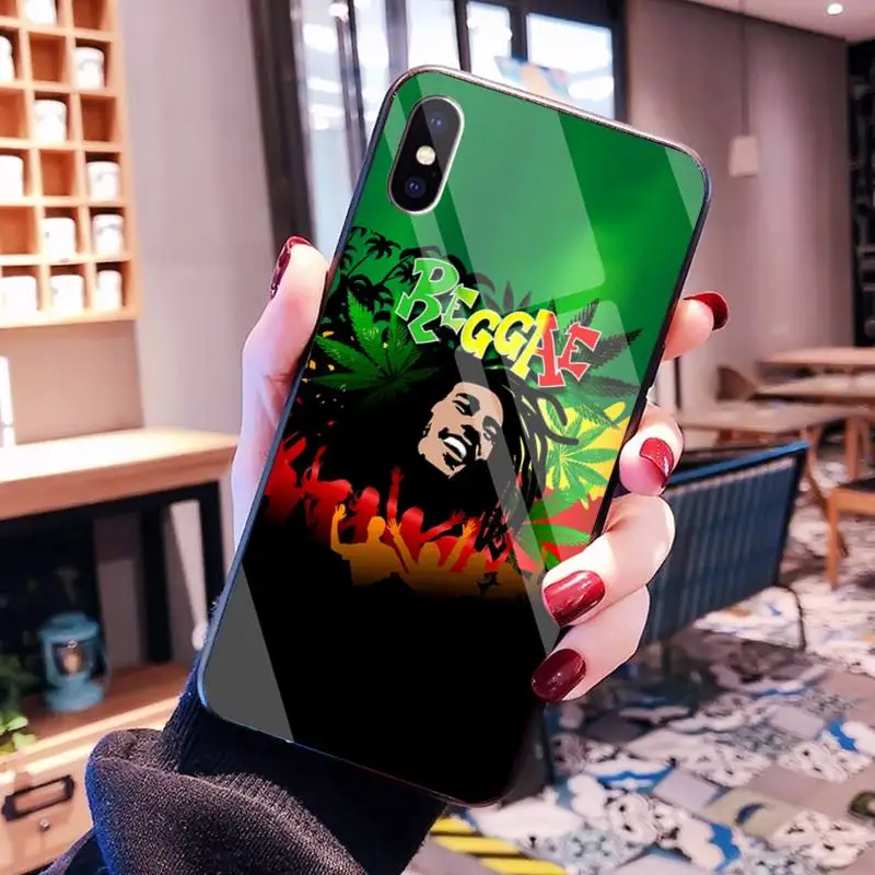 PENGHUWAN bob marleys lev rasta lev reggae Telefon Primeru Kaljeno Steklo Za iPhone 11 XR Pro XS MAX 8 X 7 6S 6 Plus SE 2020 primeru