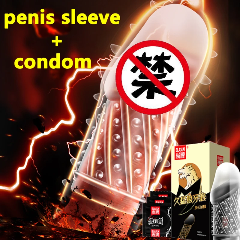 Penis Rokav Petelin Zamudo Zajema Velik Nizajo Kondomov Za Moške Dick Kristalno Extender Spike Kondom Iz Lateksa Adult Sex Igrače Daljše