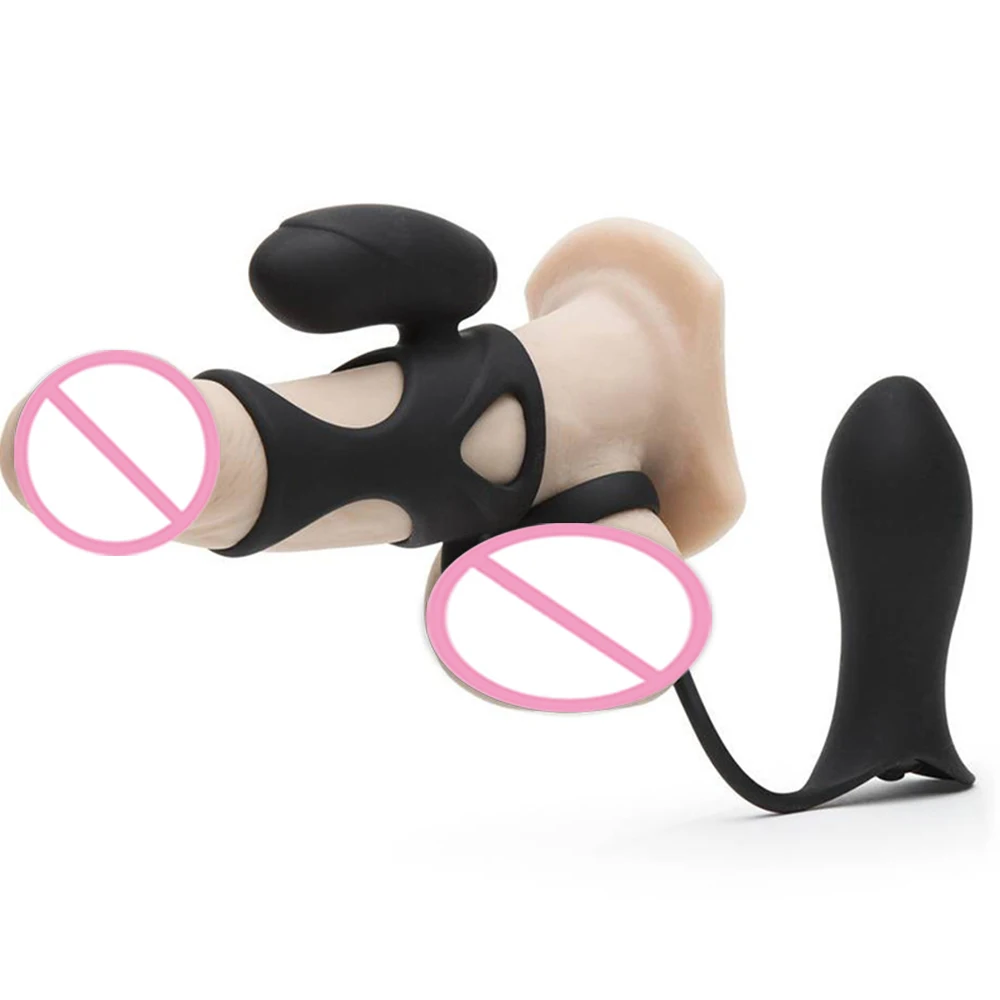 Penis Vibrator Sex Igrače za Pare, ki z vibriranjem Obroč za Penis z Erekcijo Klitoris Stimulator Butt plug Erotično Adult Sex Igračke Za Moške