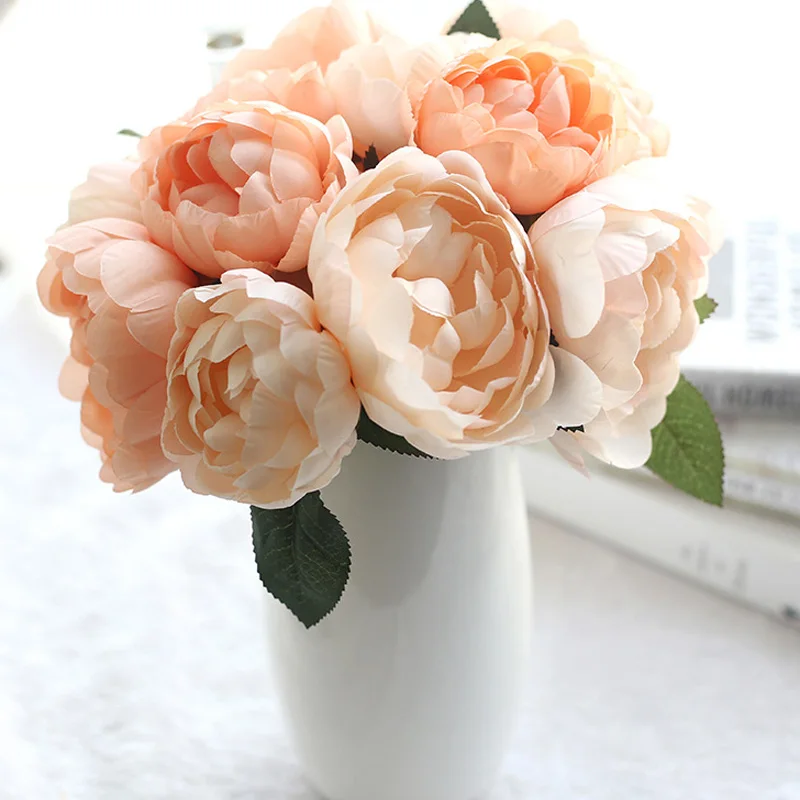 Peony Cvetje Umetno Okrasite Poroke Rože Svilene Potonike Rose Šopek Doma Vrt Dekoracijo Ponaredek Cvet