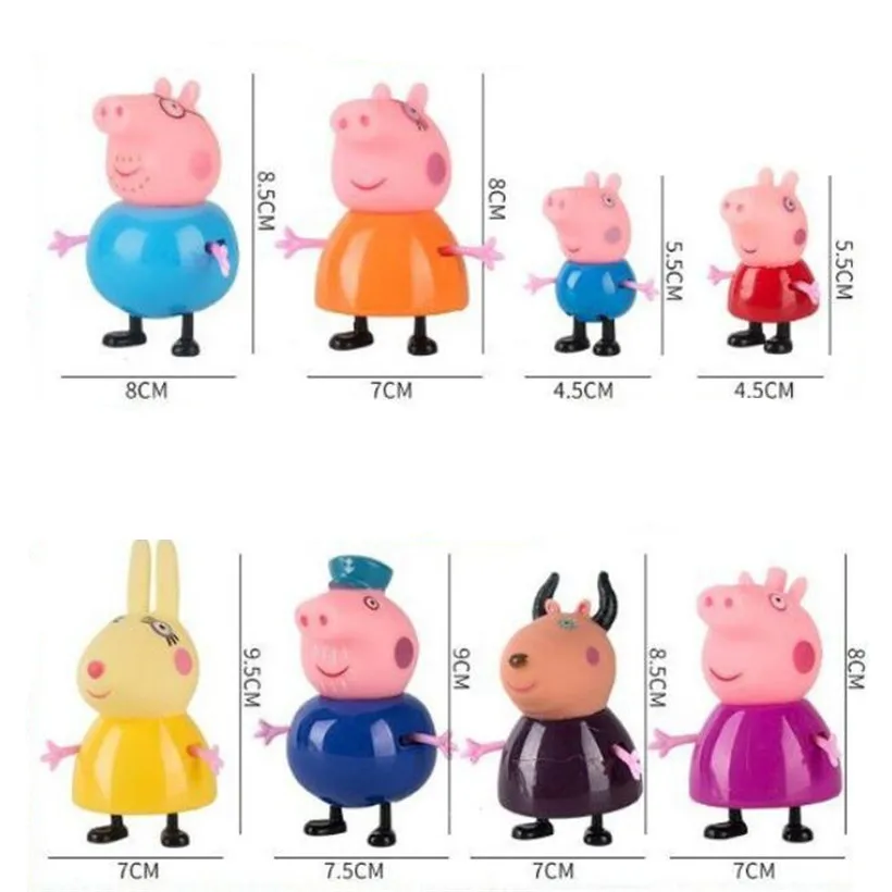 Peppa Pig Družinski Paket Anime Igrače Stran Zabaviščni Park Poln Vloge Lutka Akcijska Figura Model Pelucia Otrok Rojstni Dan Darila