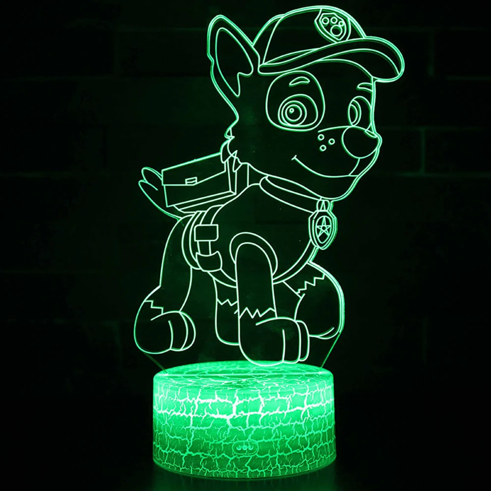 Pes Soba Dekoracijo Srčkan Risani Akcijski Slika 3D LED Nočna Lučka Colorfully Spreminjanje Lučka Igrača Za Božično Darilo za Rojstni dan