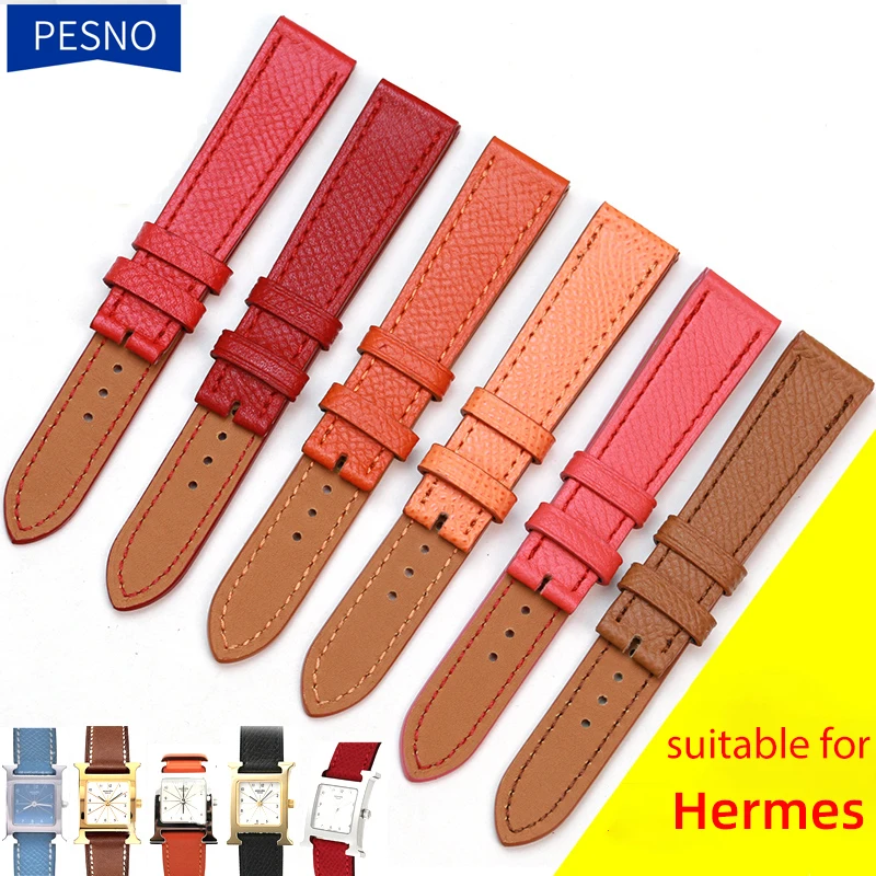 Pesno Pravega Usnja wriststraps primerna za Hermes H Uro Watch Gladko Teksturo Pasu Trak Watchband watchstraps