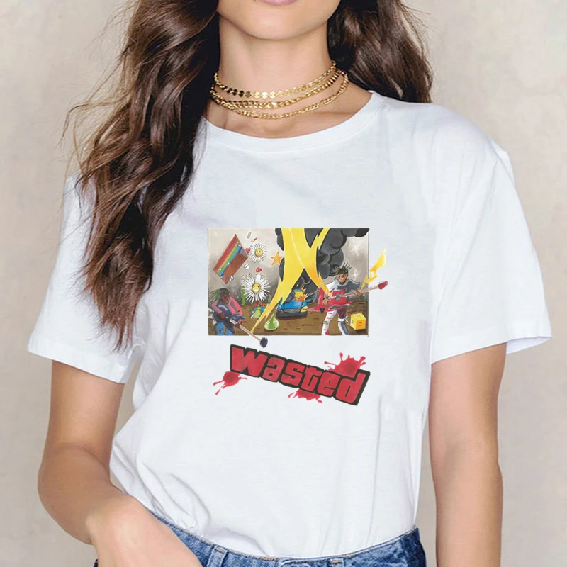 Pevka Sok Wrld RIP Grafični Tshirt 90. letih Vrhu Tees Ženska Majica s kratkimi rokavi Ženske Smešno Risanka Harajuku T-shirt Srčkan