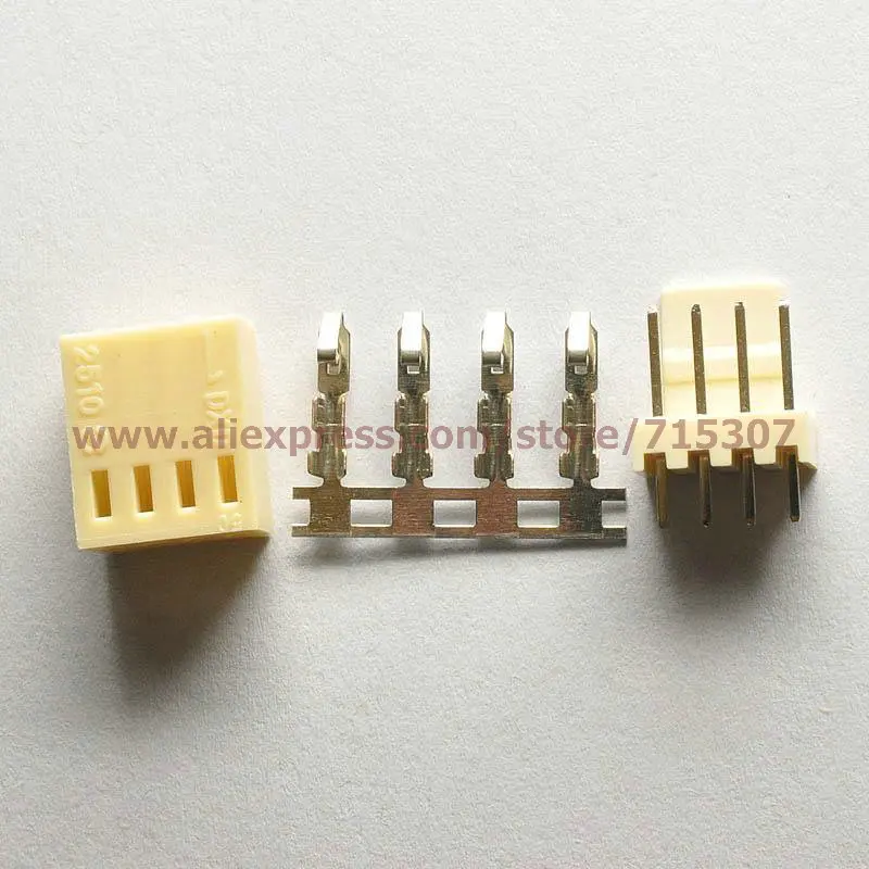 PHISCALE 100sets priključek kompleti 2.54 mm KF2510 4Pins vključno z vtič+ navpično pin vtičnico+ priključek