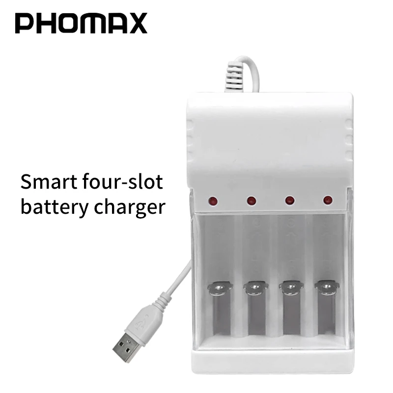 PHOMAX smart 4-Reža za USB kabel, Hitro Polnjenje, Polnilnika Baterij kratkostična Zaščita za AAA/AA Baterija za ponovno Polnjenje