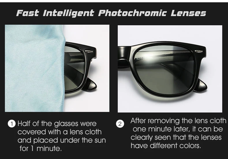 Photochromic sončna Očala Moških Polarizirana Kameleon Barve Očala za Sonce na Prostem UV400 Kvadratnih Vožnje Očala Dodatki