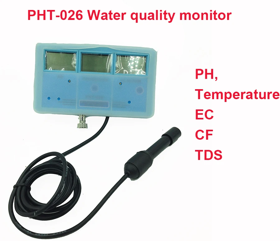 PHT-026 6-in-1 Multi-Funkcijo Kakovosti Vode Merilnik Tester ES KS TDS PH stopnjo, C in F + vgrajena Baterija za ponovno Polnjenje