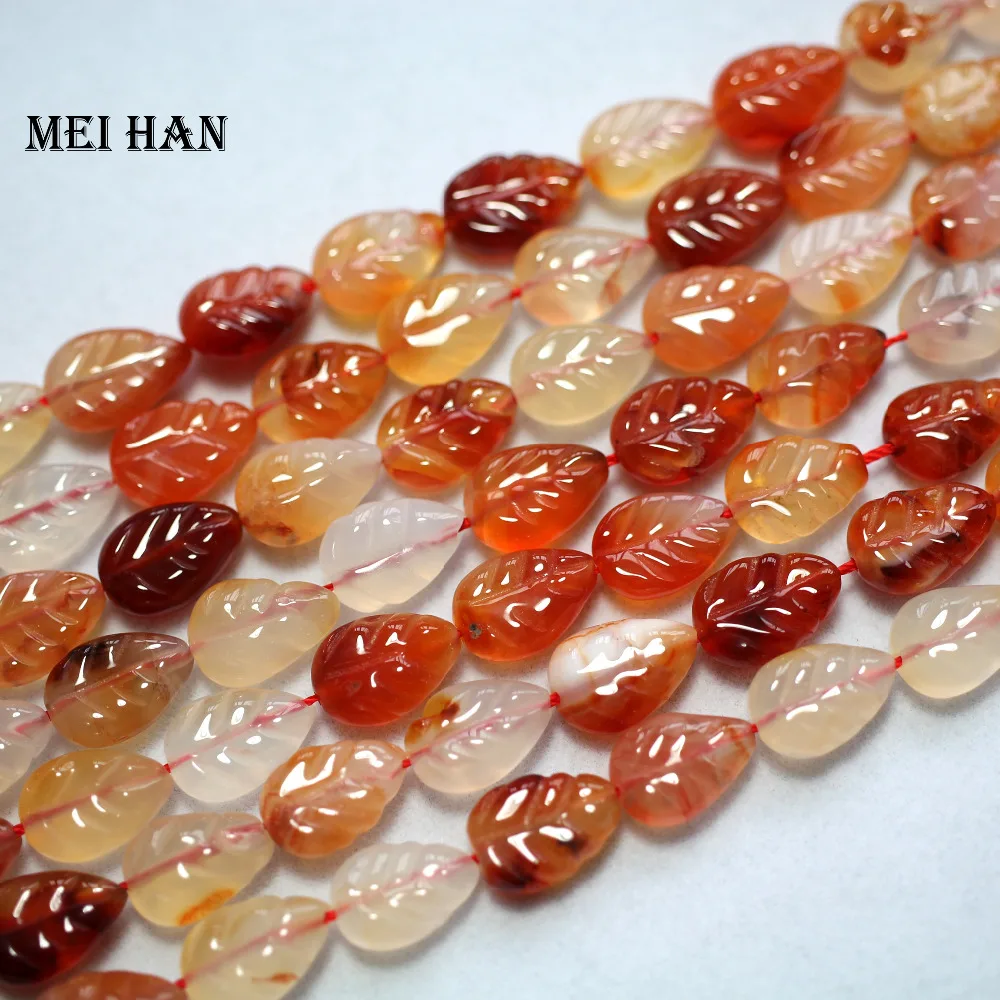 Ping Meihan (26pcs/set) naravne 10*14 mm rdeča chalcedony listov vklesan obliko kroglice za nakit, izdelava načrta ali DIY