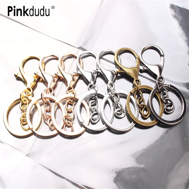 Pinkdudu 10pcs/veliko Key Ring Dolgo Jastog Zaponko Ključ, Položeni Keyrings Za Nakit, zaradi Česar Ugotovitev DIY Ključa Imetnika Pribor PD100