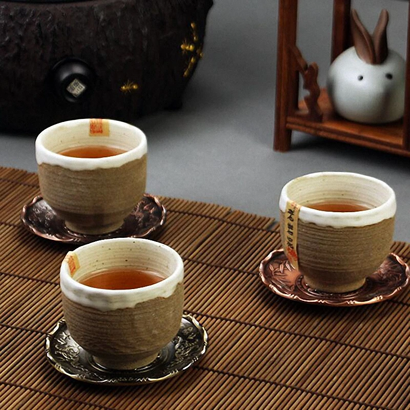 PINNY Klasičnih Kovinskih Tea Cup Mat Japonski Slog Baker Pokal Coasters Tabela Dekoracijo Pribor Čaj Slovesnosti Dodatki