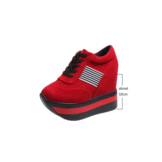 Platforma copati Ženske čevlje 2020 Dihanje Udobje, Dame Hoja Čevlji jeseni Platforma Čevlji ženske Postavil čevlji rdeča