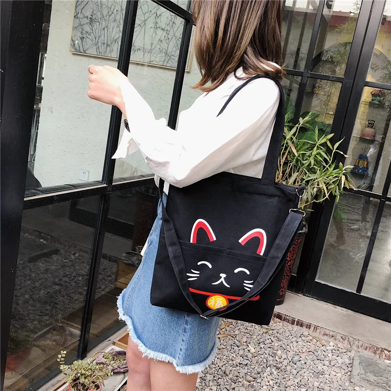Platno fortune mačka torbici Natsume Yuujinchou paket japonski visoke zmogljivosti in študenti ramenski messenger bag torbica