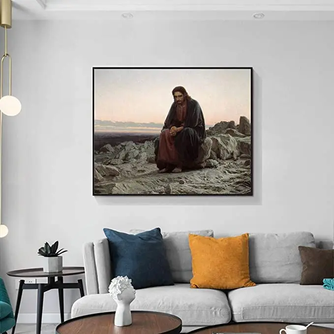Platno Slikarstvo Sliko Kristusa v Puščavi Soba Sodobno Dekoracijo Cerkev Wall Art Platno Slikarske Umetnine Darilo