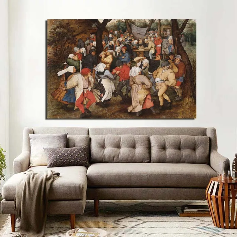Platno Wall Art Pieter Brueghel Natisne Poroko Plakat Renaissance Dom Dekor, Ples, Slikarstvo Znak Modularni Slike Spalnica