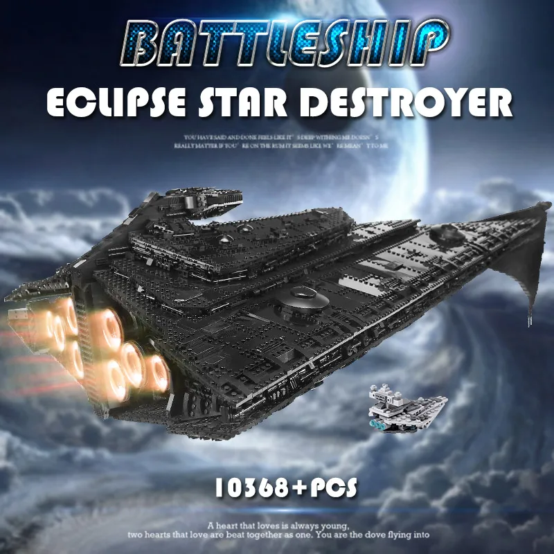 PLESNI KRALJ 21004 Star Načrt Igrače Na MOC Eclipse-Razred Dreadnought S Celotno Notranjost Modela gradniki Otroci Darila Božič