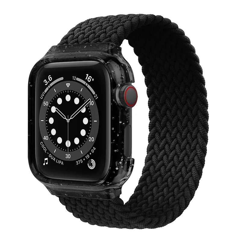 Pleteni Solo Zanke pasu Za Apple watch trak 44 mm 40 mm Bling Primeru+Elastična Tkanina Najlon zapestnica iWatch serie 3 5 jv 6 38 mm 42mm