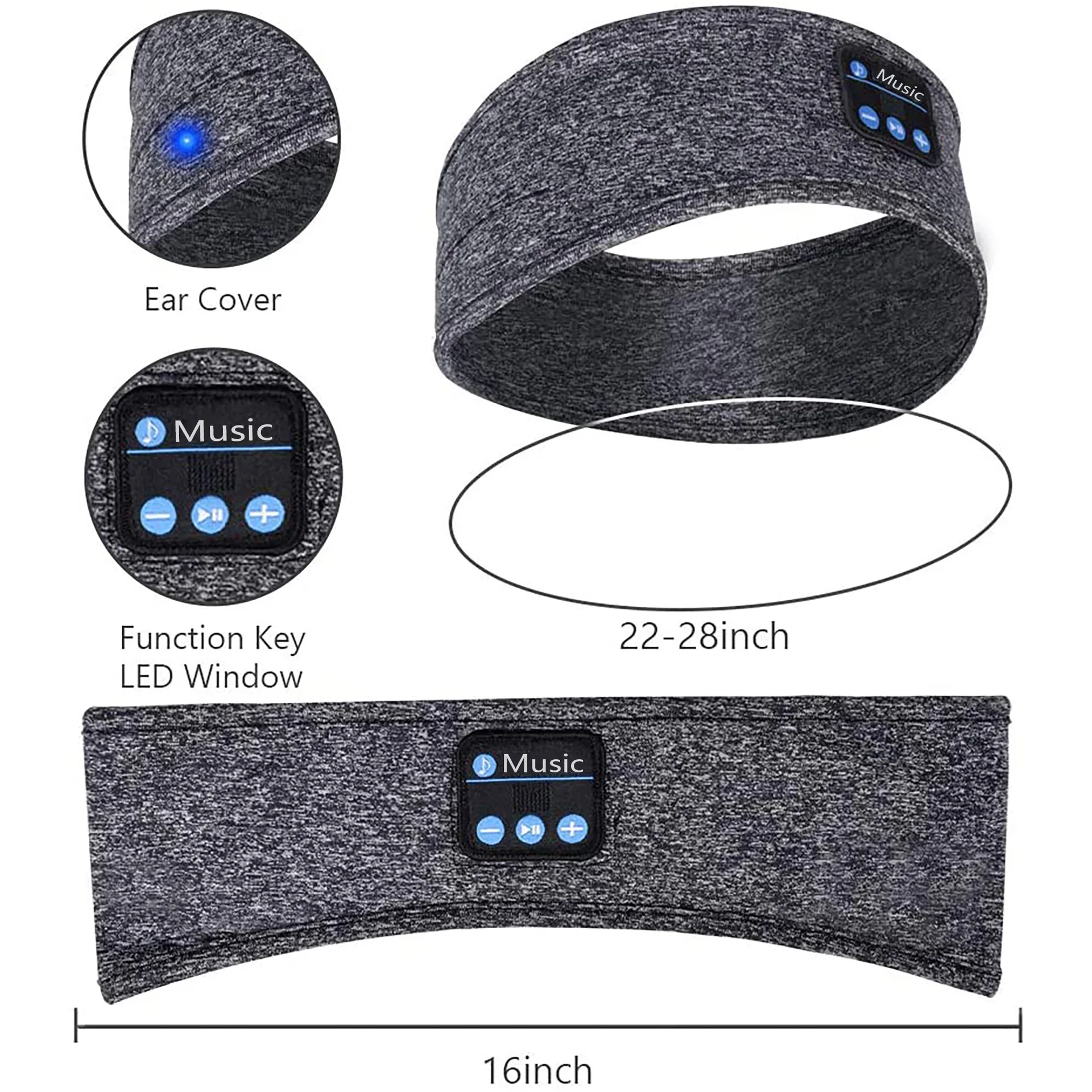 Pletenje Glasbo, Šport Glavo Slušalke W/ Mic Brezžična tehnologija Bluetooth Spanja Slušalke za Tek Telovadba Joga Spanja Športne Slušalke