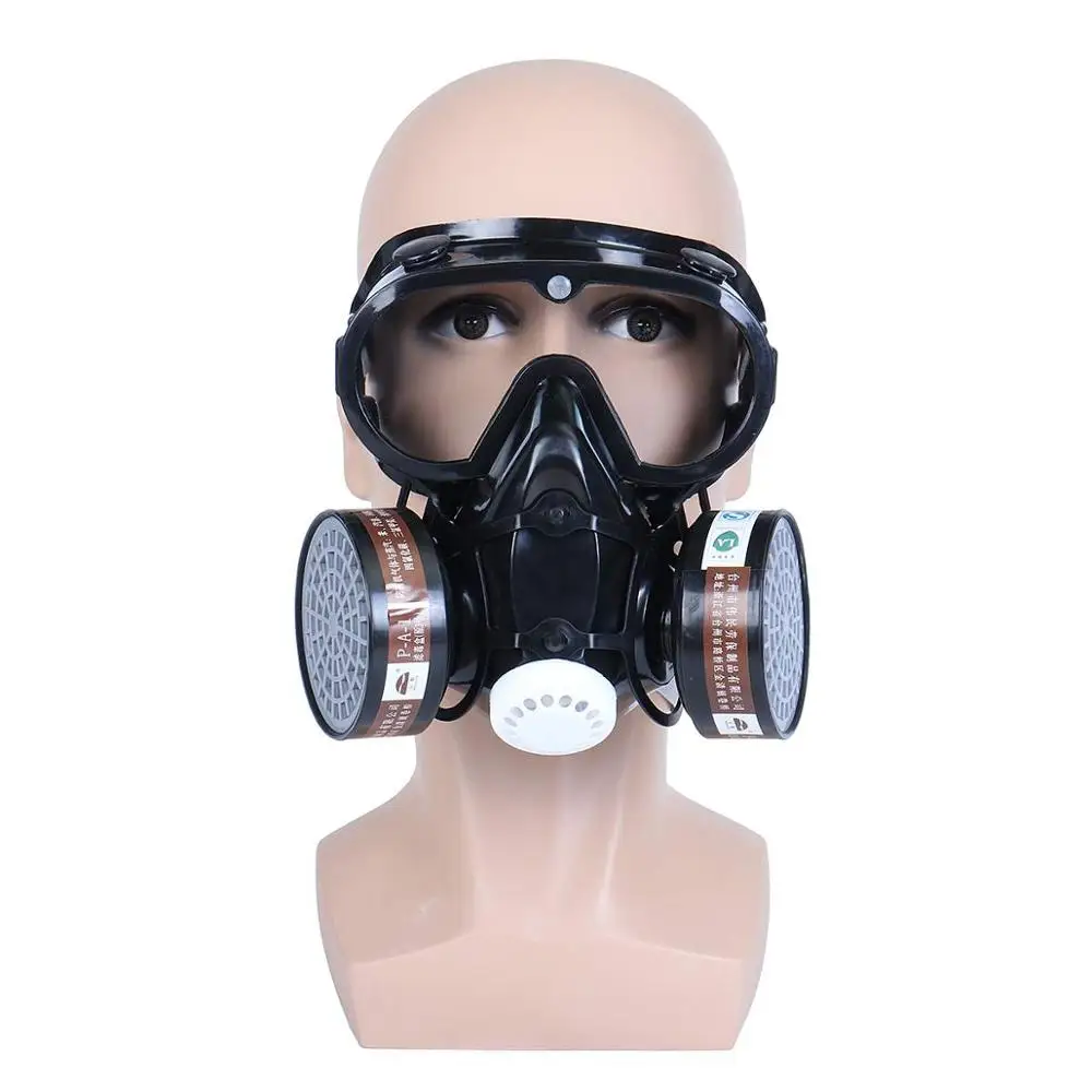 Plinsko Masko Z Zaščitna Očala Proti Prahu Poln Obraz Varstvo Maske S Filtrom Kemičnih Respirator Za Spray Slikarstvo Večkratno Uporabo