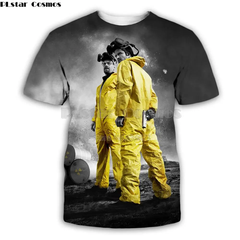 PLstar Kozmos 2019 Nov Modni Moški majica s kratkimi rokavi Breaking Bad Heisenberg 3D Tiskanja Unisex T srajce ulične poletje Cool t-shirt HY897