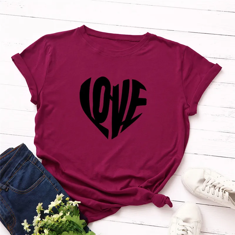 Plus Velikost S-5XL Fasion Kaktus Ljubezensko Pismo Print Majica s kratkimi rokavi Ženske, Bombaž O Vratu Kratek Rokav Poletje T-Shirt Vrhovi Priložnostne Tshirt