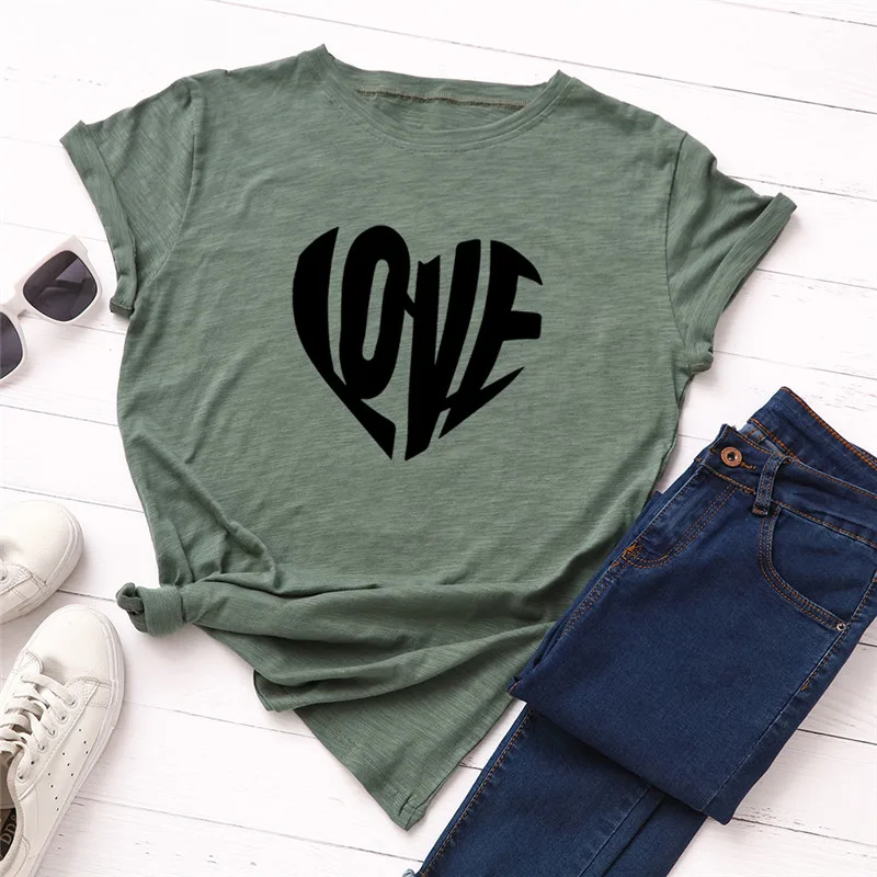 Plus Velikost S-5XL Fasion Kaktus Ljubezensko Pismo Print Majica s kratkimi rokavi Ženske, Bombaž O Vratu Kratek Rokav Poletje T-Shirt Vrhovi Priložnostne Tshirt