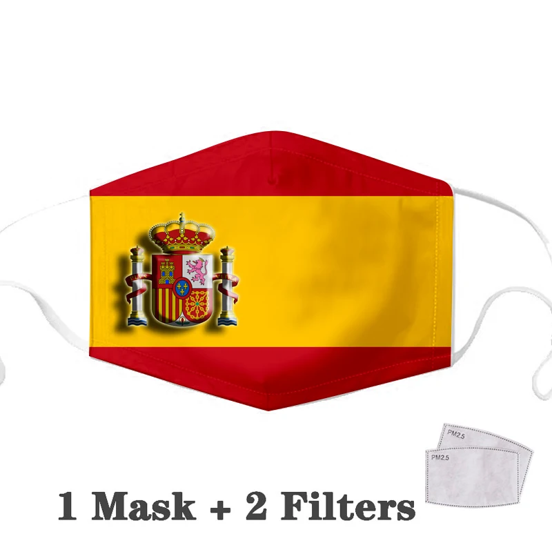 PM2.5 Obraz Odraslih Masko Za Enkratno Uporabo Maske Anime Tiskanja Špansko Zastavo Masko Za Enkratno Uporabo Filter Pad Onesnaževanja Oglje Za Odrasle Maske