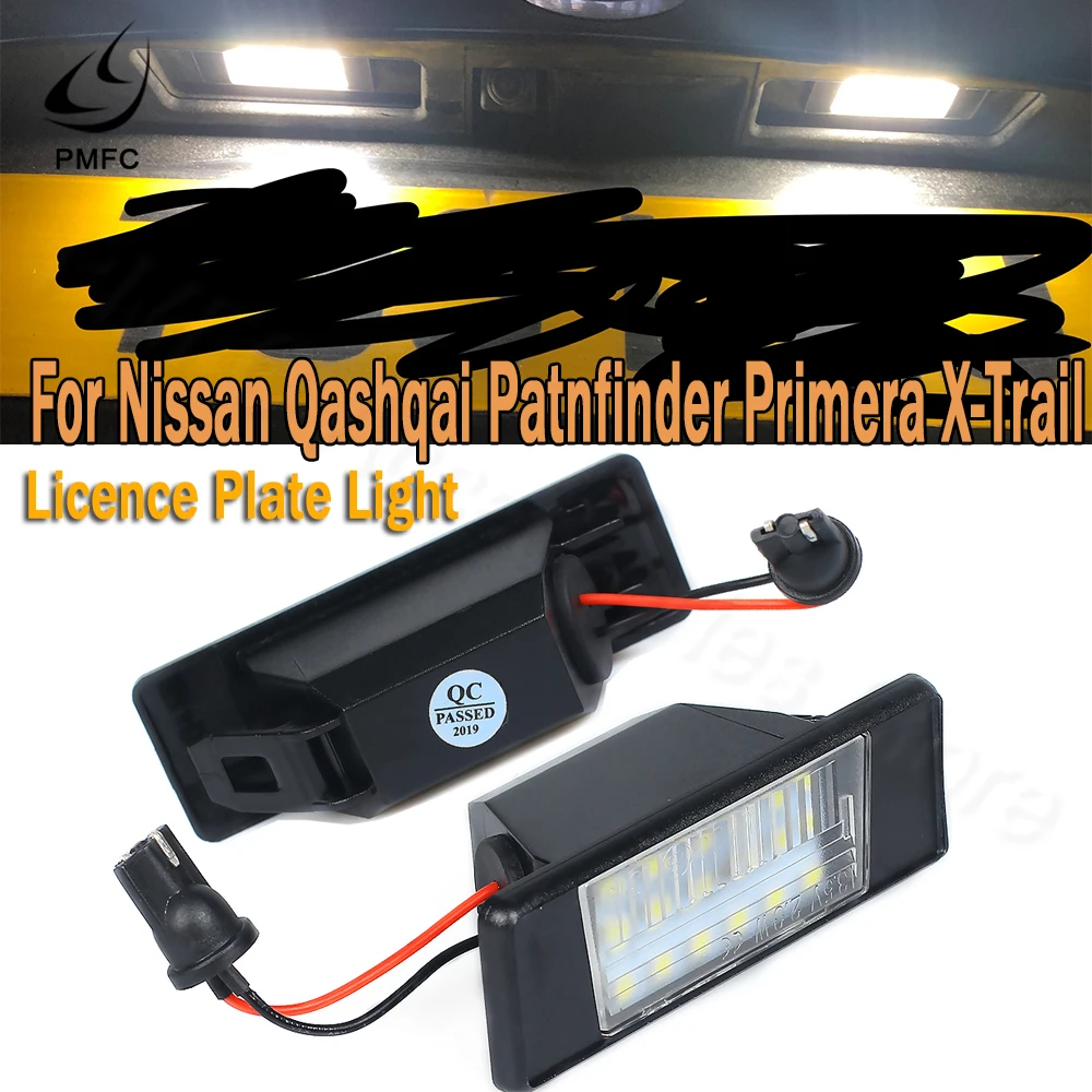 PMFC registrske Tablice Luči, Plastike 1pair Avto 18LED Za Nissan Qashqai X-Trail, Juke Primera Svetla Led Številko Licence Ploščo Svetlobe