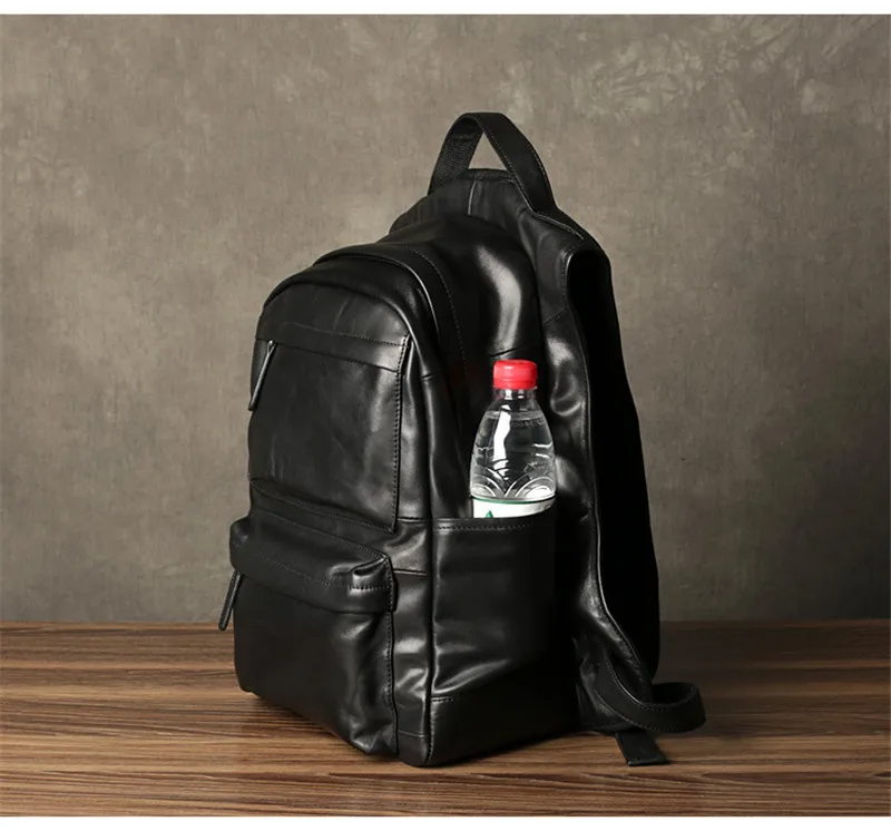 PNDME moda priložnostne pravega usnja za moške, ženske nahrbtnik oblikovalec luxury real cowhide teens potovanja dela black laptop bagpack