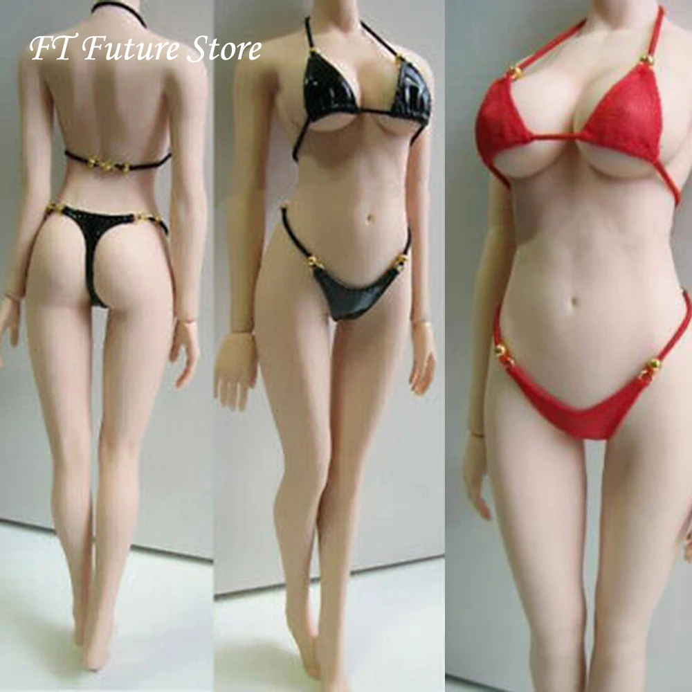 Po meri 1/6 Obsega Slika Oblačila Pribor Seksi Bikini Kopalke Spodnje Modrc Oblačila Črno/Rdeči Barvni Model za Žensko Figuro