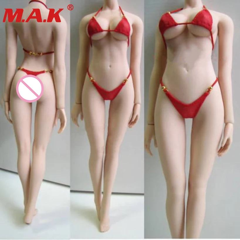 Po meri 1/6 Obsega Slika Oblačila Pribor Seksi Bikini Kopalke Spodnje Modrc Oblačila Črno/Rdeči Barvni Model za Žensko Figuro