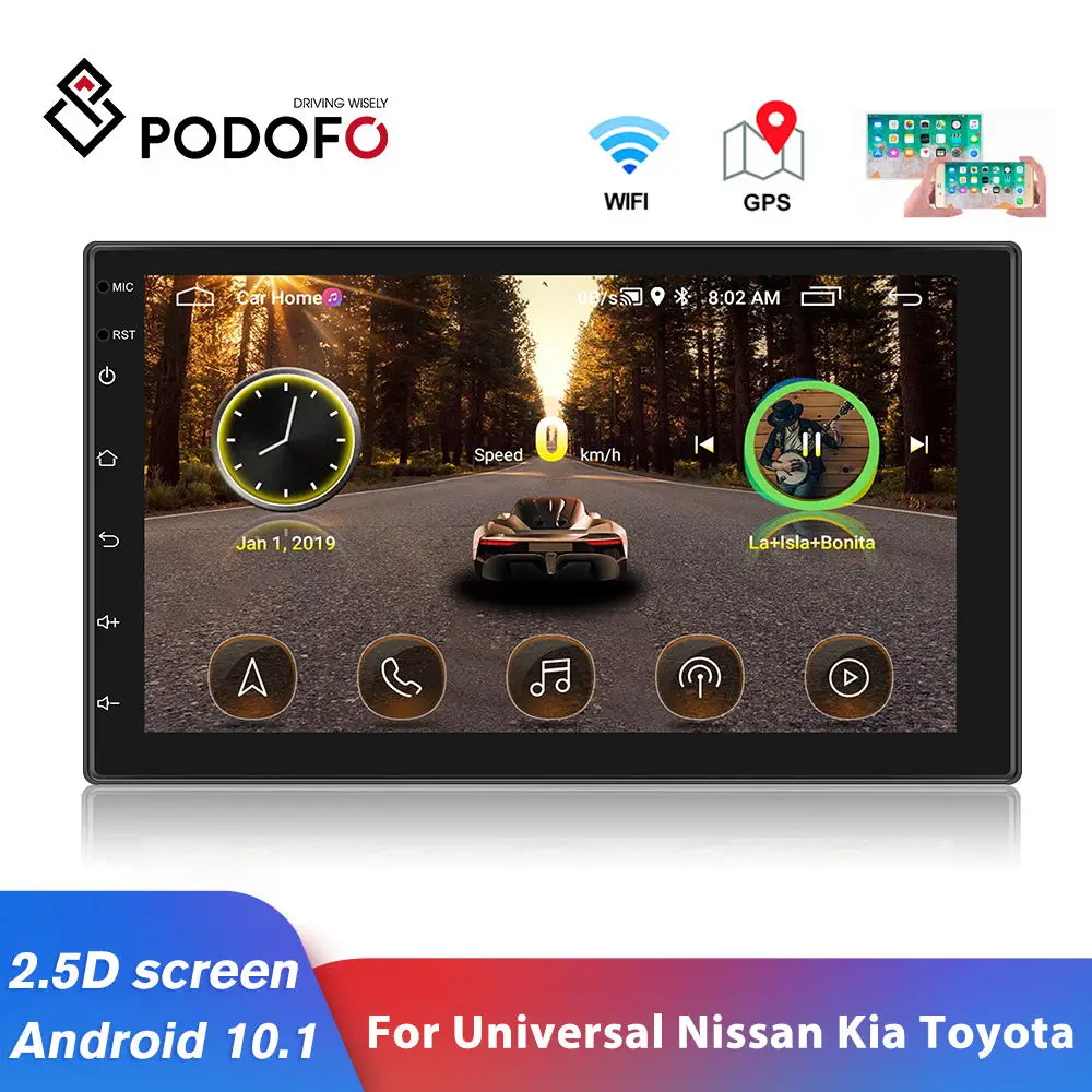 Podofo 2Din GPS, Android 10.1 avtoradio 7