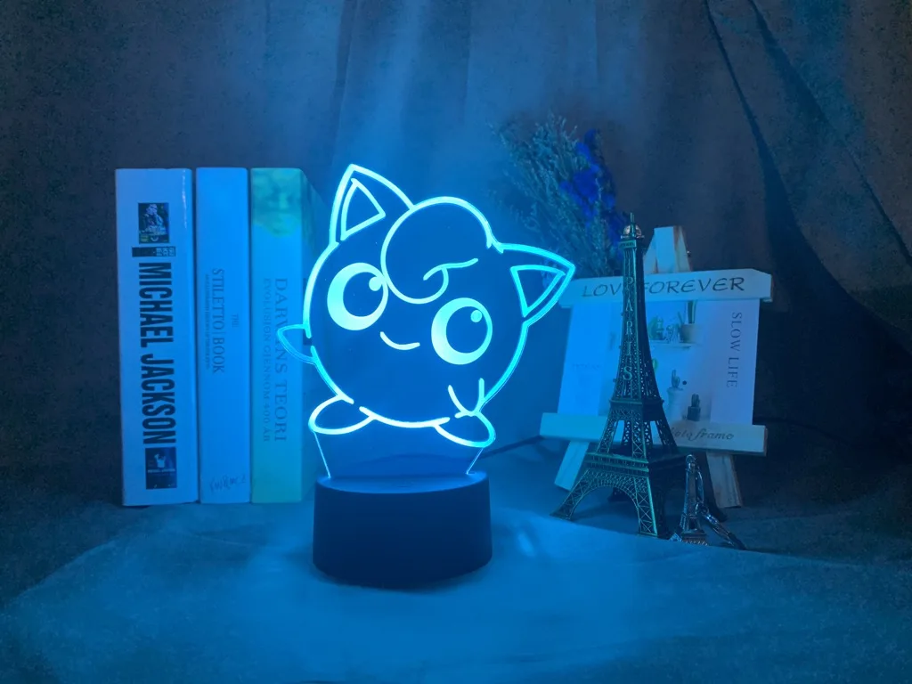 Pojdi Srčkan Jigglypuff Slika 3d Led Nočna Lučka za Dekleta Domu Dekor Barva Spreminja, Led Luči Kul Darilo za Rojstni dan Namizna Svetilka