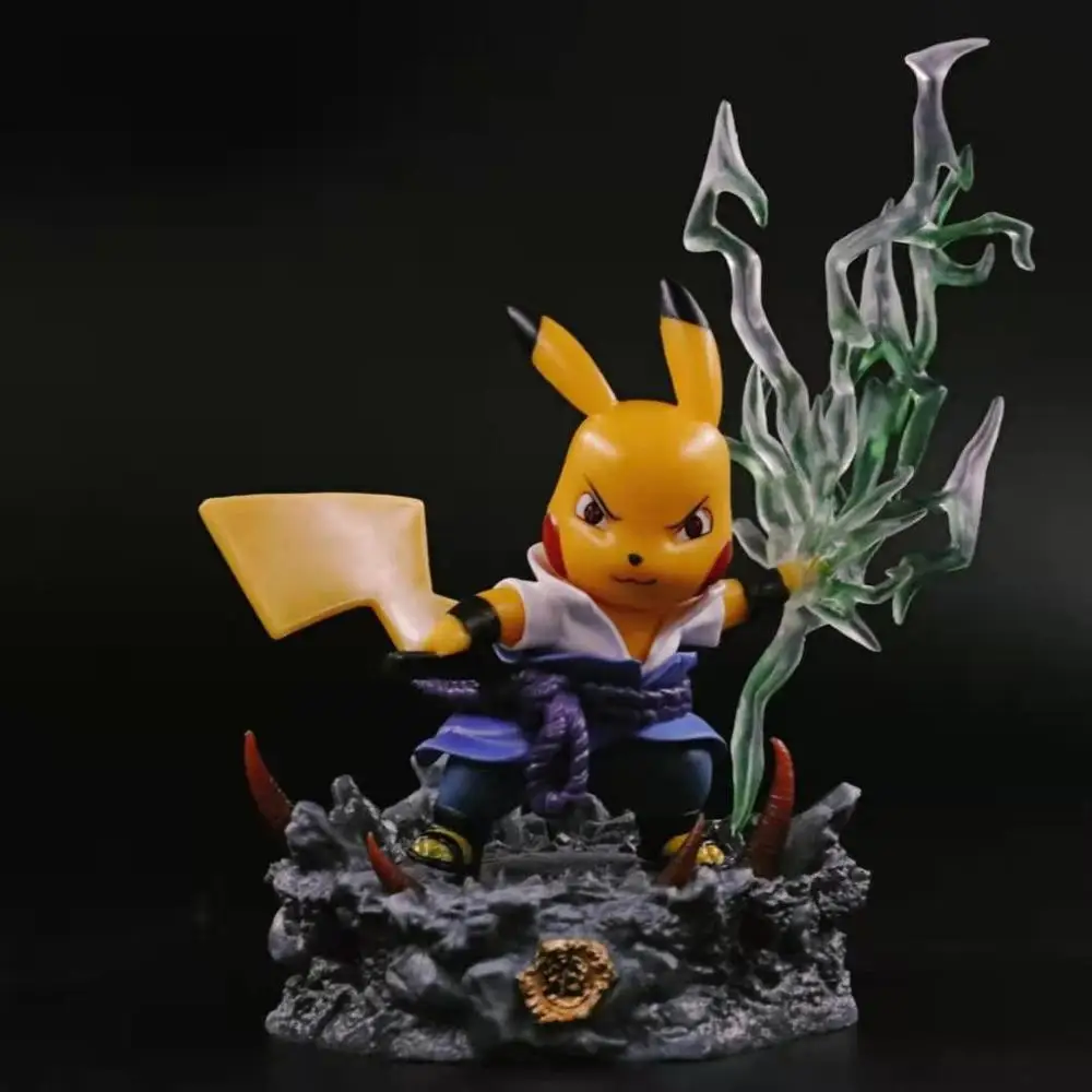 POKEMON Dejanje Slika NARUTO-s Sasuke Anime Igre Pikachu Model Igrača Žep Pošast enem kosu Anime Slika Zbiranje Igrač Za Otroka