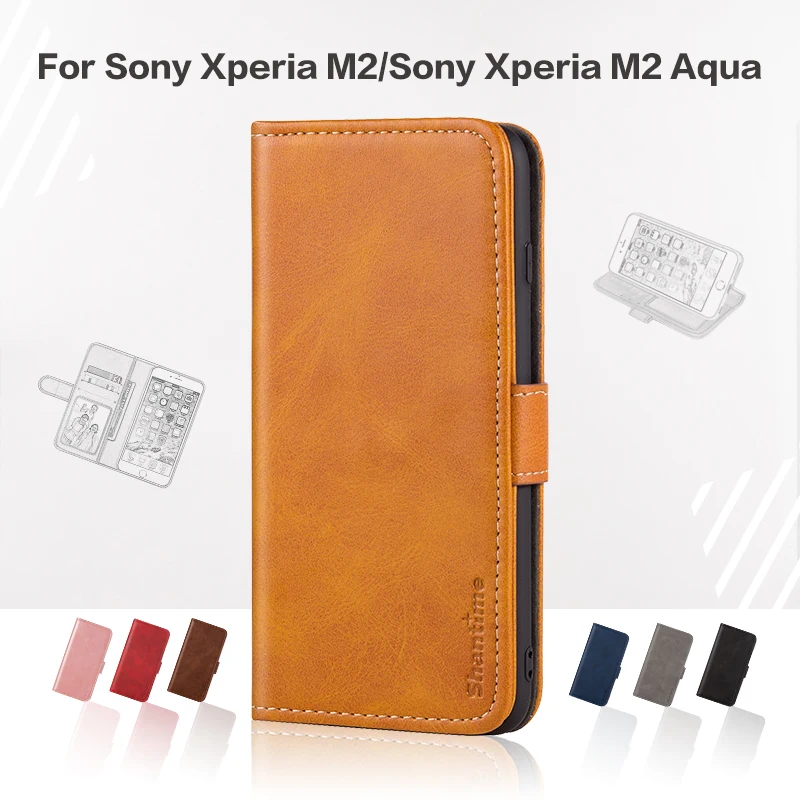 Pokrovček Za Sony Xperia M2 Poslovnih Primeru Usnje Razkošje Z Magnetom Denarnice Primeru Za Sony Xperia M2 Aqua Telefon Kritje
