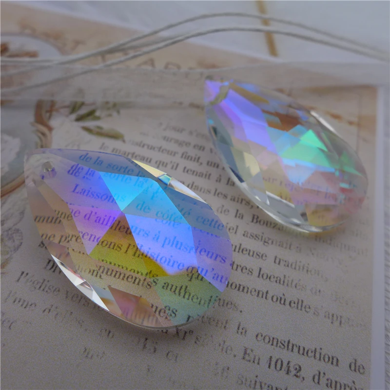 Pol AB beli kristalni solza/srce/krog/cvet obliko obeski lestenec cutain steklene svetilke spusti nakit DIY pribor ugotovitve